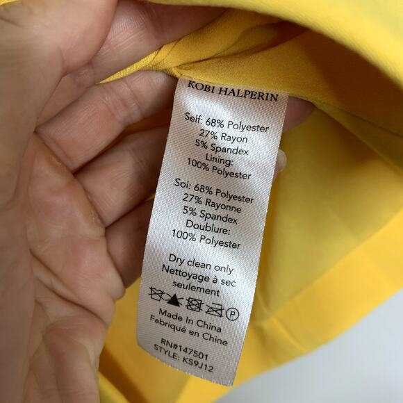 KOBI HALPERIN Dylan One-Button Tailored Jacket In Canary Yellow Womens Size XS - Picture 13 of 15